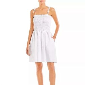 Tory Burch smocked short white dress M